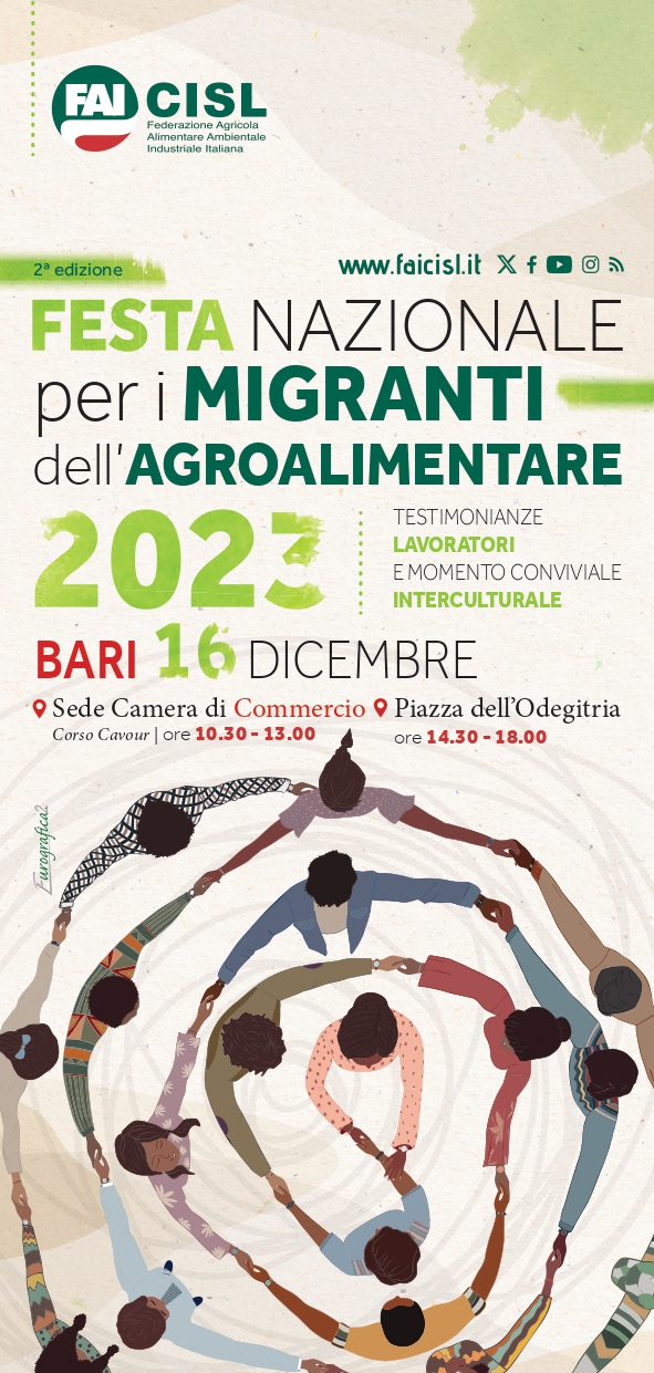 Bari Festa Migranti agroalimentare 16 dicembre 2023 Programma Fai Cisl page 0001